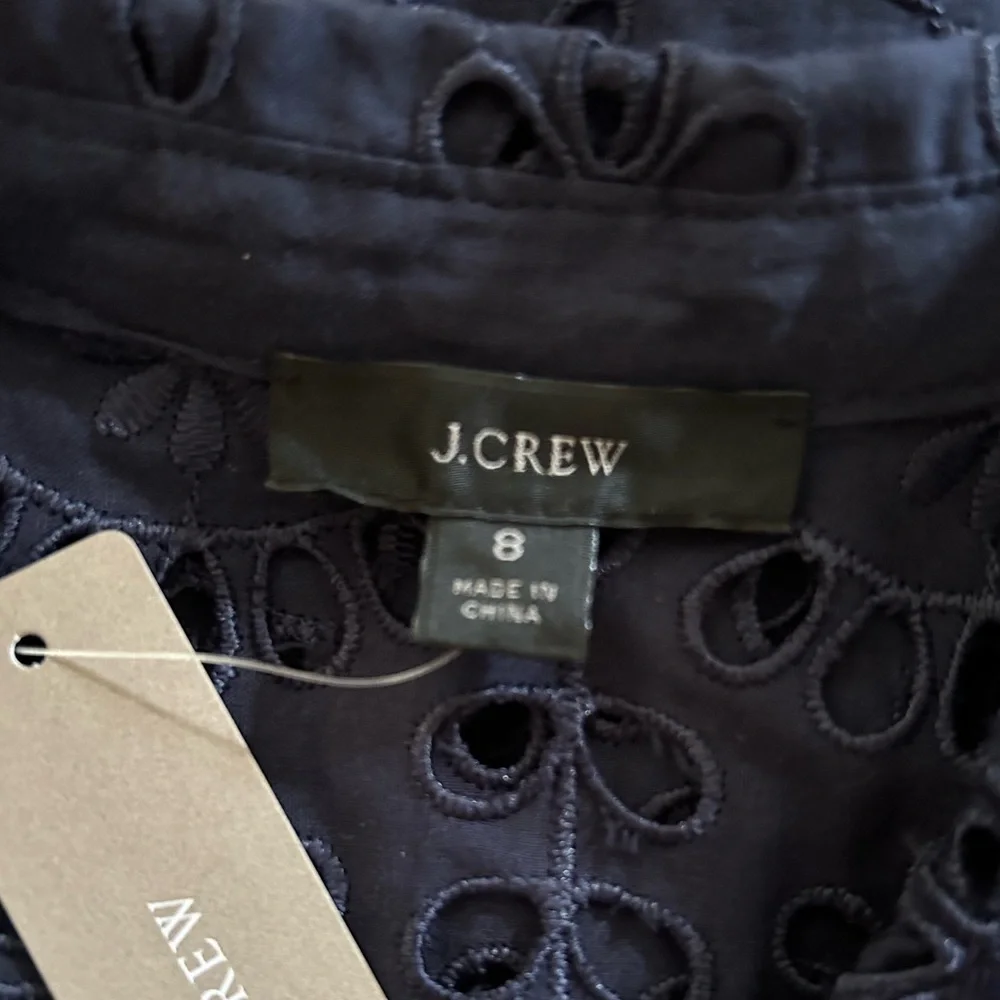 NWT J. Crew Eyelet Blouse sz 8 - Picture 6 of 9